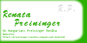 renata preininger business card